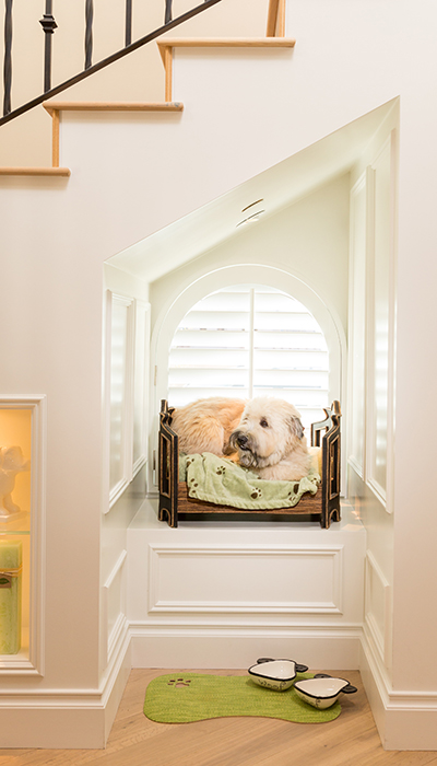 under stairs dog bed